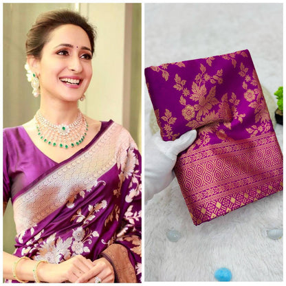 Soft &amp; Comfortable Organic Banarasi Lichi Silk Wedding Saree