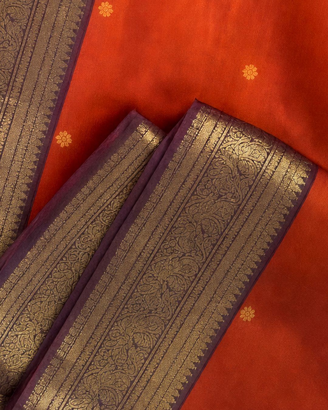 Saffron Serenade Silk Saree